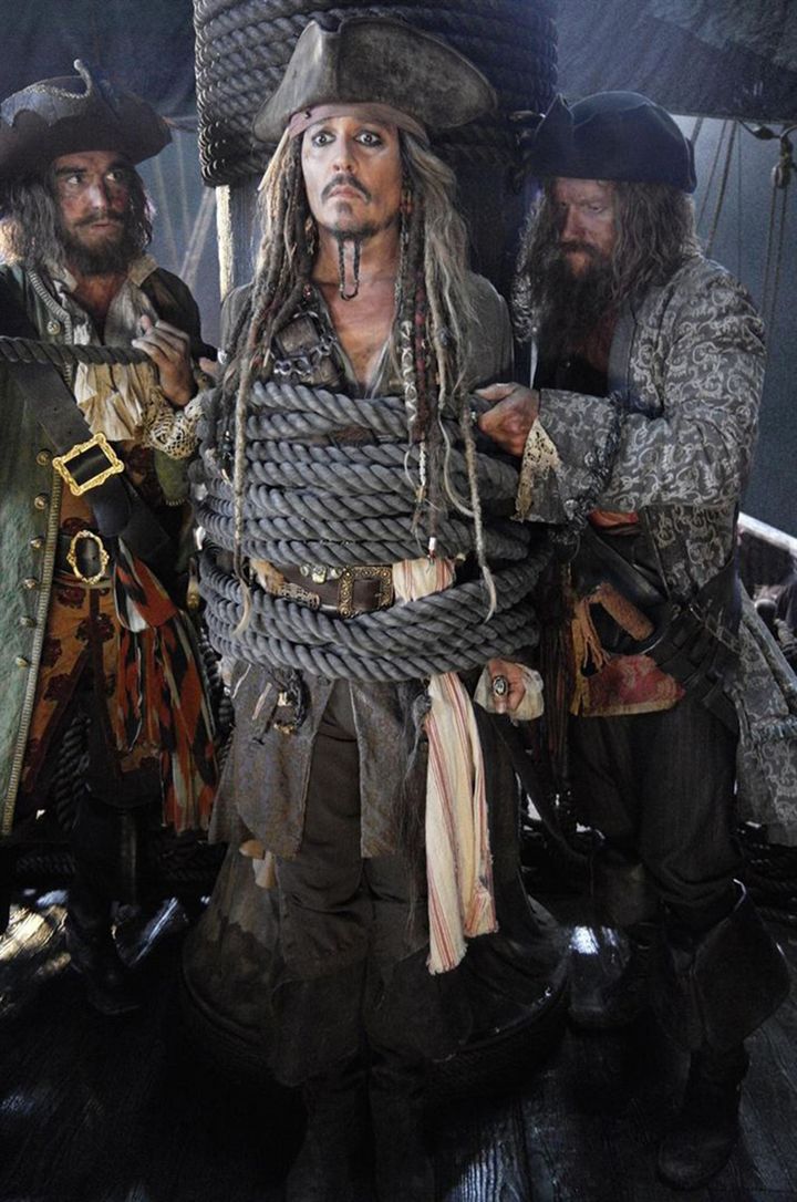 Johnny Depp in character as Captain Jack Sparrow