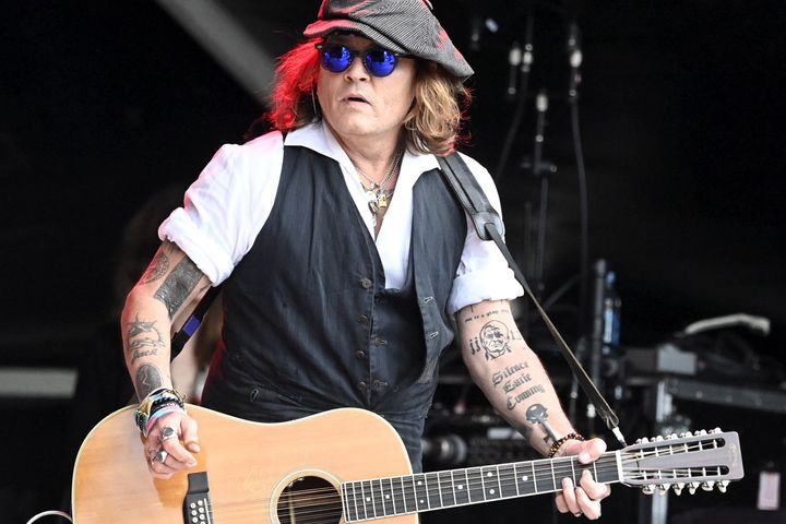 Johnny Depp on stage earlier this month