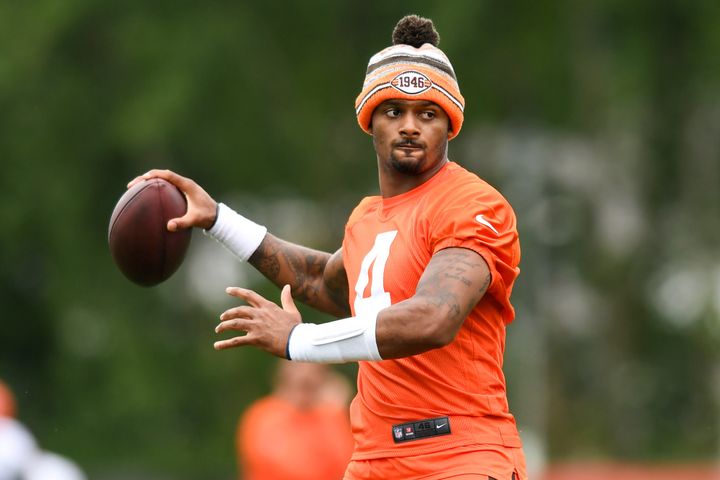 Deshaun Watson, now with the Cleveland Browns, practiced at a minicamp on June 14. 