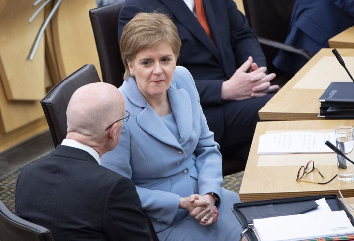 First Minister Nicola Sturgeon delivers a statement to MSPs in the Scottish Parliament, Edinburgh, on her plans to hold a second referendum on Scottish independence before the end of 2023. 