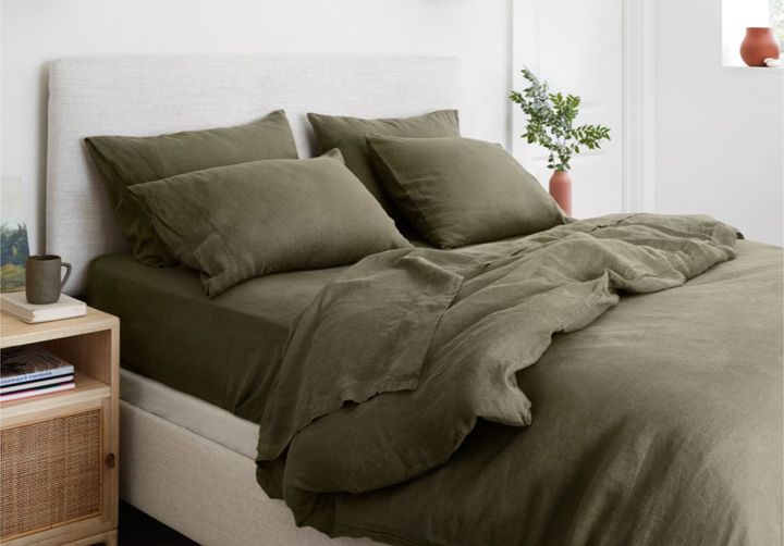 The Citizenry's stonewashed linen bedding