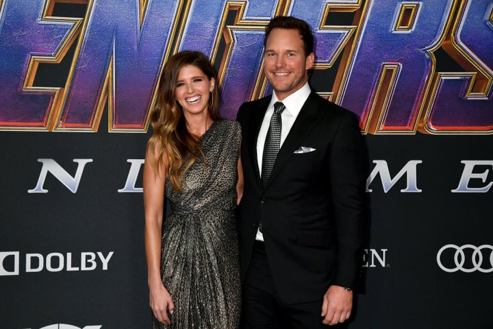 Katherine Schwarzenegger (left) and Chris Pratt.
