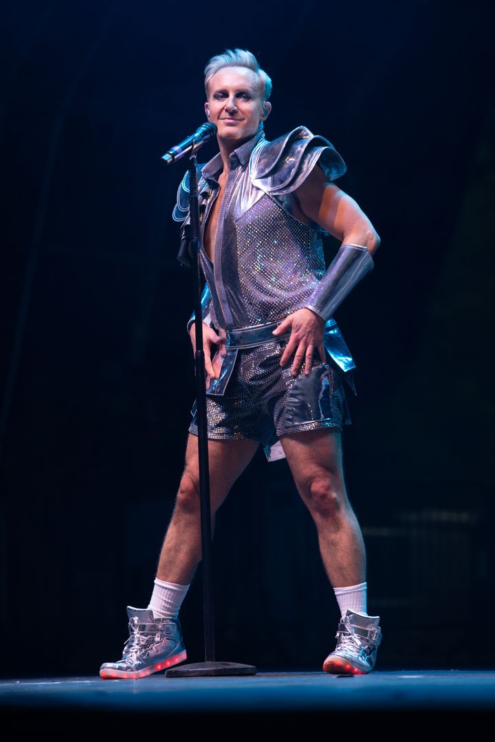 H Watkins on stage during a Steps show