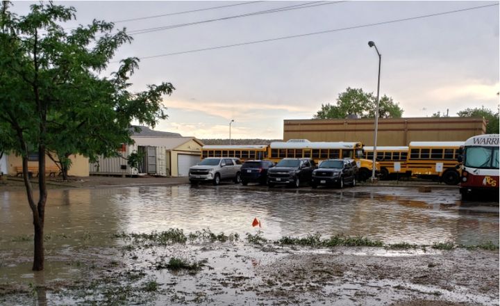 The K-12 To'hajiilee Community School in To'hajiilee, New Mexico, was built in a flood zone. Its buildings are literally crumbling apart and sinking into the mud.