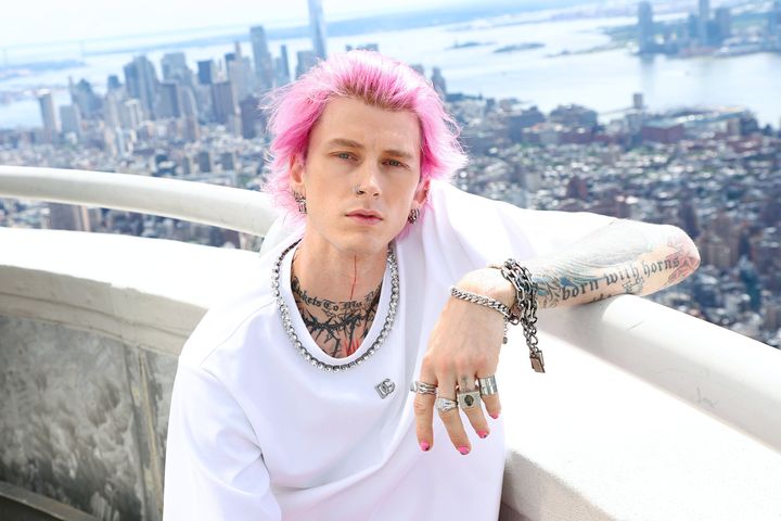 Machine Gun Kelly at the Empire State Building mere hours before the incident.