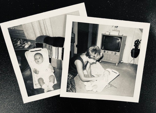 The author as a baby with her adoptive mom.