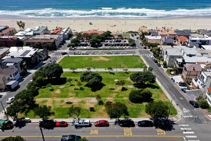 Bruce's Beach in Manhattan Beach, California, in 2021. The Los Angeles County Board of Supervisors on Tuesday voted to return the land to descendants of a Black couple who built a resort there during segregation.