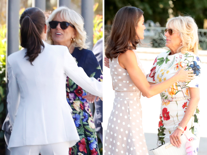 La reina Letizia y Jill Biden en dos encuentros por la cumbre de la OTAN.