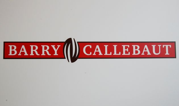 The logo of chocolate and cocoa product maker Barry Callebaut is pictured during the company's annual news conference in Zurich, Switzerland November 7, 2018. REUTERS/Arnd Wiegmann