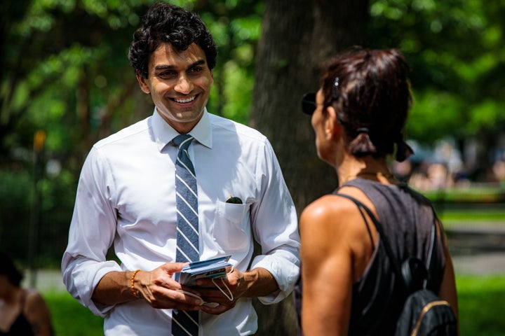 Democratic candidate for Congress Suraj Patel, seen here during his last campaign in 2020, is now running in the primary against longtime Reps. Carolyn Maloney and Jerry Nadler.