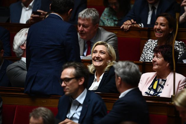 Marine Le Pen a formulé la demande que le groupe RN de 89 députés ne soit pas placé à l'extrême droite de l'hémicycle à l'Assemblée nationale (photo prise mardi 28 juin à l'Assemblée nationale).