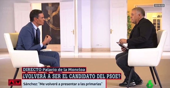 Pedro Sánchez, en su entrevista con Ferreras.