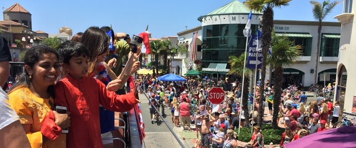 The "immigrant float" in Huntington Beach, California, in 2016.