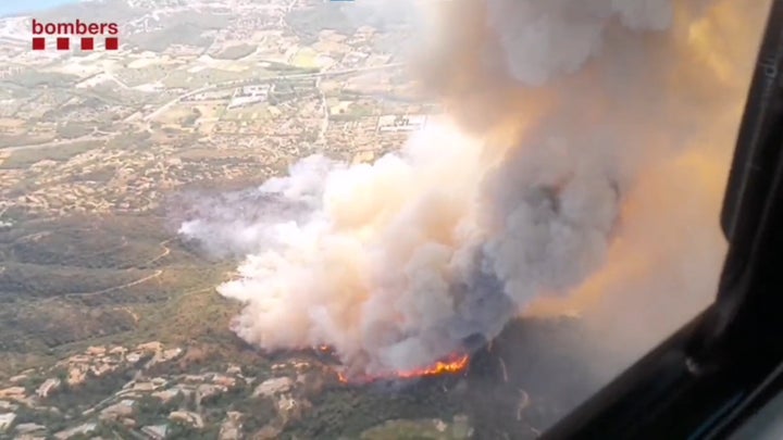 Imagen del incendio de Castell d´Aro.