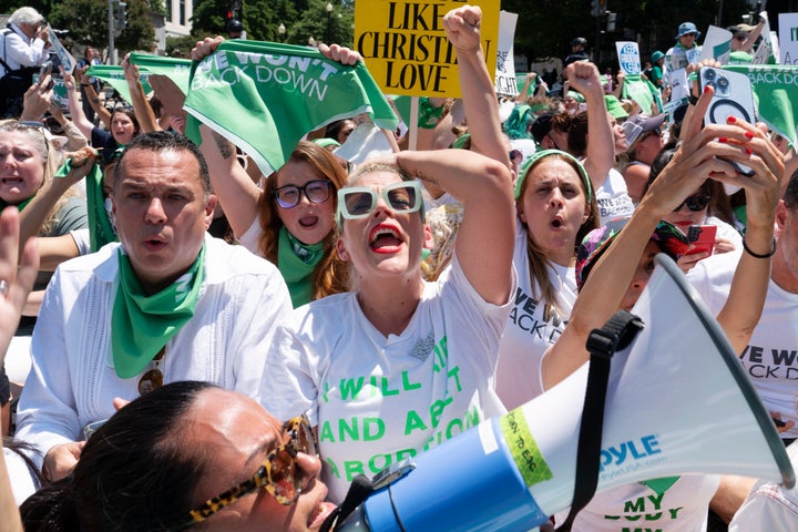 Philipps joined protesters from Planned Parenthood, the Poor People’s Campaign, Catholics for Choice and other organizations.