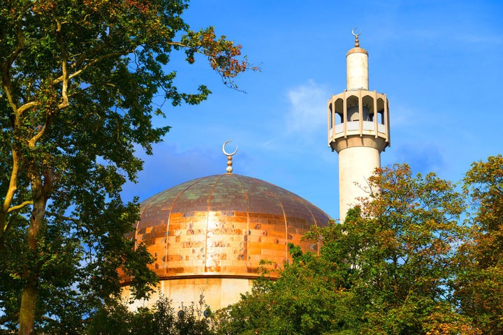 London Central Mosque, Regent’s Park, where a prayer leader was stabbed in 2020. 