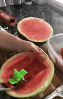 A watermelon cutter