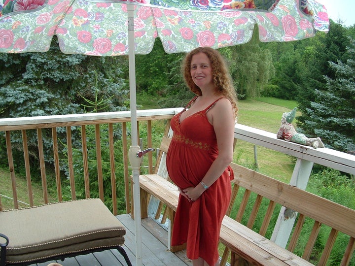 "I'm nine months pregnant here and dressed up for my birthday even though I wasn't going anywhere because I was on bed rest."