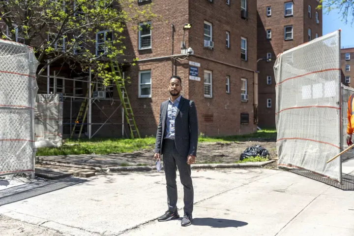 Antonio Reynoso, co-founder of the New Kings Democrats, at the Red Hook Houses, Mar. 6, 2021.