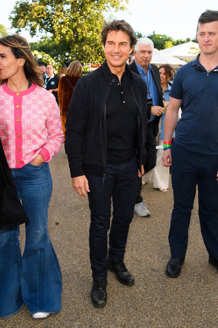 Tom Cruise was photographed in one of the VIP areas backstage