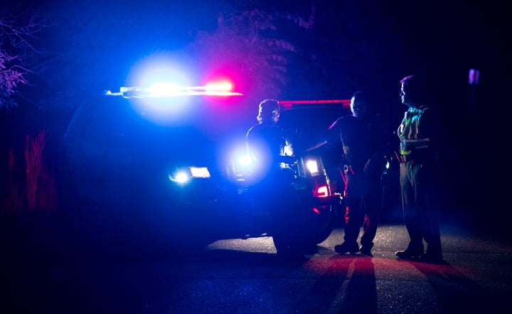 Police set up a perimeter at Vadnais Lake on Friday.