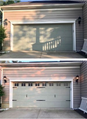 Add magnetic garage handles and faux windows