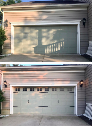 Add magnetic garage handles and faux windows