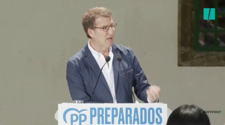 Alberto Núñez Feijóo, presidente del PP, en un acto del PP en A Coruña.