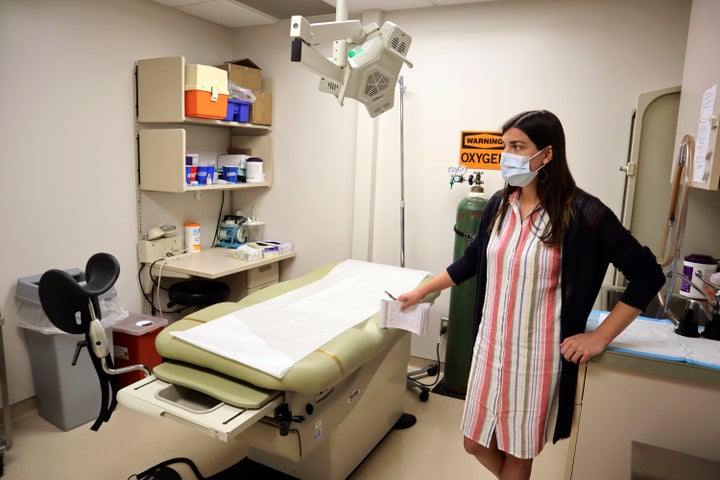 Chief Nurse Executive Danielle Maness stands in an empty examination room that was used to perform abortions at the Women's Health Center of West Virginia in Charleston, W.Va. on June 29, 2022.