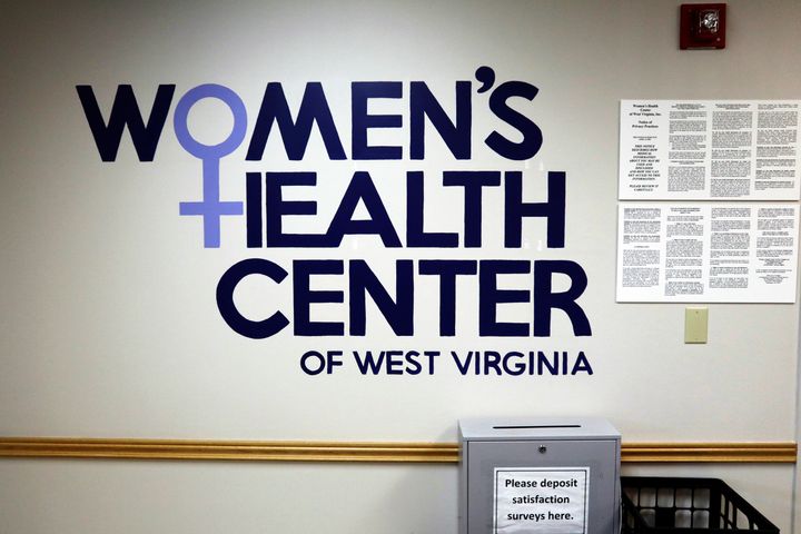 A sign for the Women's Health Center of West Virginia is displayed in the clinic's empty waiting room on Wednesday, June 29, 2022 in Charleston, W.Va.