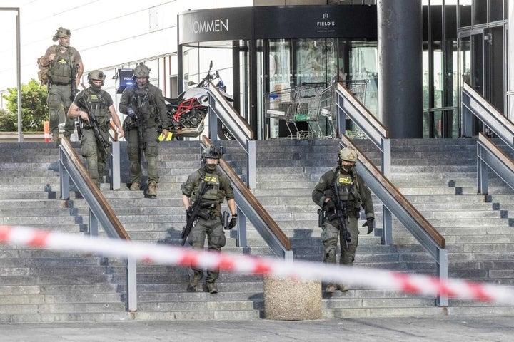 Las fuerzas especiales danesas, durante la intervención en el centro comercial de Copenhague.