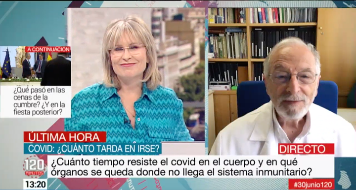 Luis Enjuanes, en la entrevista en Telemadrid.