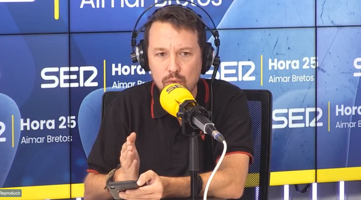 Pablo Iglesias en el programa 'Hora 25' de la Cadena SER.