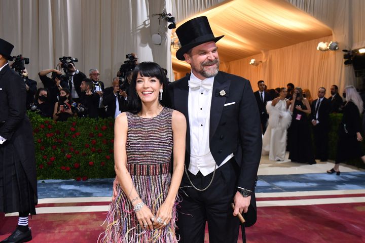 Lily Allen and David Harbour at the Met Gala earlier this year