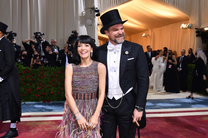 Lily Allen and David Harbour at the Met Gala earlier this year