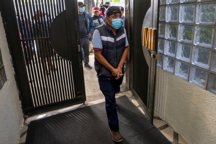 Mynor Cardona, Yenifer Yulisa Cardona Tomás' father, enters the Foreign Ministry for a meeting with authorities to find out about the fate of her daughter, in Guatemala City, on June 30, 2022. Yenifer Yulisa Cardona Tomás is one of the survivors of the more than 50 migrants who were found dead inside a tractor-trailer near San Antonio, Texas.