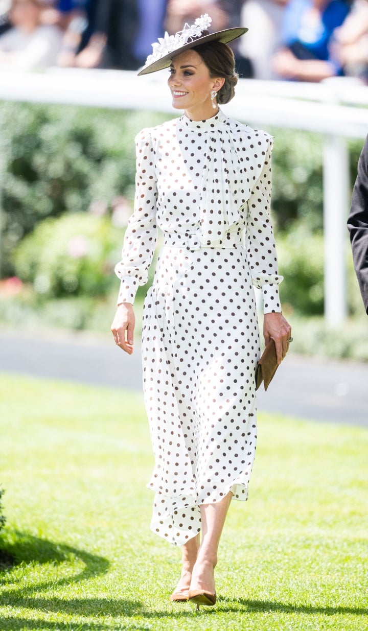 The Duchess of Cambridge attends Royal Ascot at Ascot Racecourse on June 17 in Ascot, England.