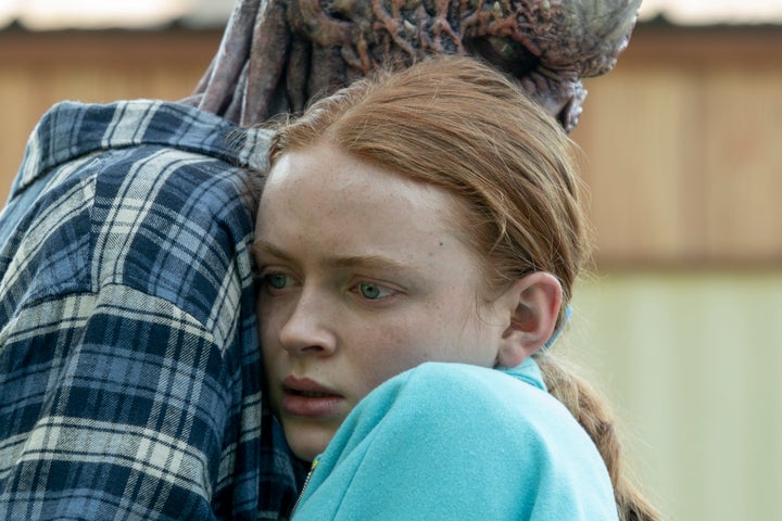 Sadie Sink (right) as Max Mayfield and Jamie Campbell Bower as Vecna in “Stranger Things” Season 4.