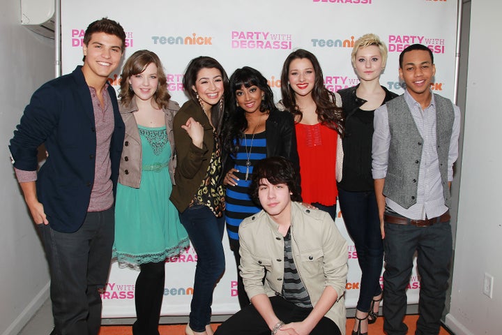 (L-R) Luke Bilyk, Aislinn Paul, Alex Steeler, Melinda Shankar, Annie Clark, Jordan Todosey, Jahmil French and Munro Chambers were members of the ensemble cast of Season 10 of "Degrassi: The Next Generation."