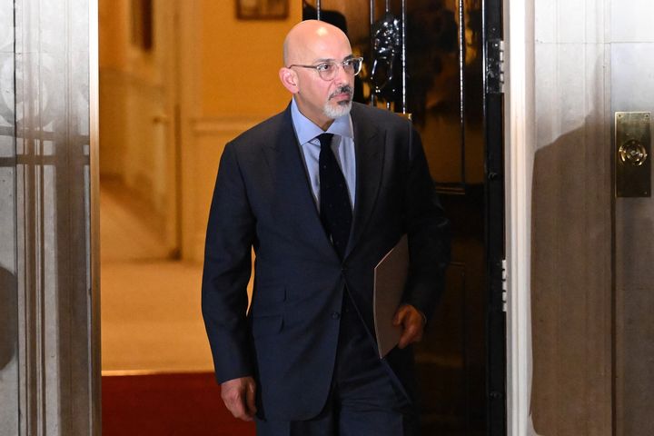 Nadhim Zahawi, who is now Chancellor of the Exchequer, leaves Downing Street.