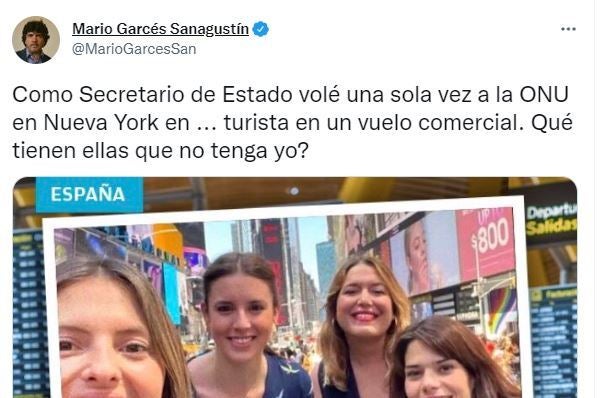 El tuit de Mario Garcés al que ha respondido Jesús J. Perea.