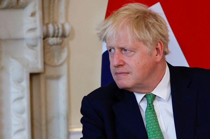 British Prime Minister Boris Johnson attends a meeting with New Zealand Prime Minister Jacinda Ardern at Downing Street, in London, on July 1, 2022. Months of discontent over Johnson’s judgment and ethics within the governing Conservative Party have erupted.