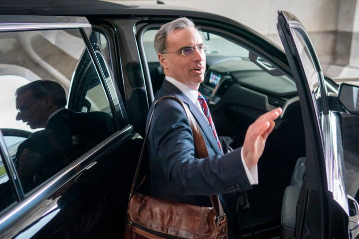 Former White House counsel Pat Cipollone, seen here amid President Donald Trump's first impeachment in January 2020, is set to appear before the House Jan. 6 committee on Friday.