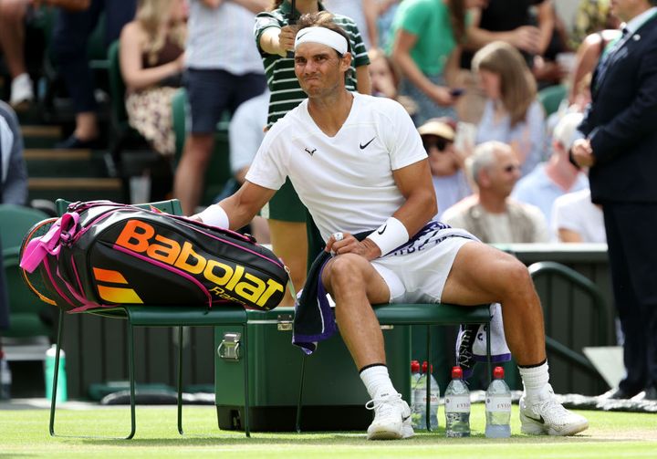 Rafa Nadal, en el partido de Wimbledon.