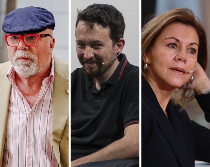 Villarejo, Iglesias y Cospedal; en imágenes de archivo.