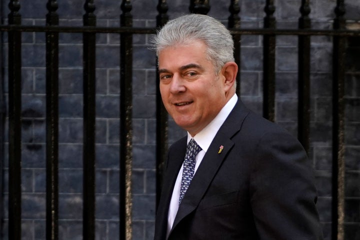 Imagen de Brandon Lewis llegando al número 10 de Downing Street el pasado miércoles.