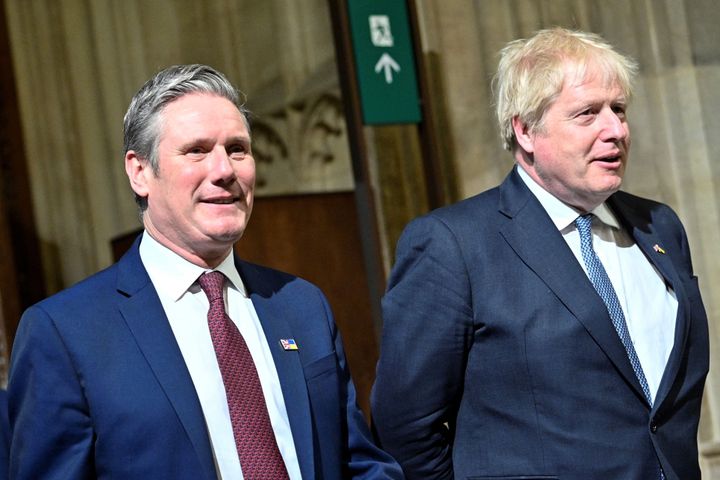 El líder del Partido Laborista británico, Keir Starmer, y el primer ministro británico, Boris Johnson.