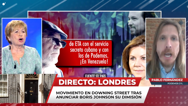 Celia Villalobos y Pablo Fernández en 'Todo es Mentira'.