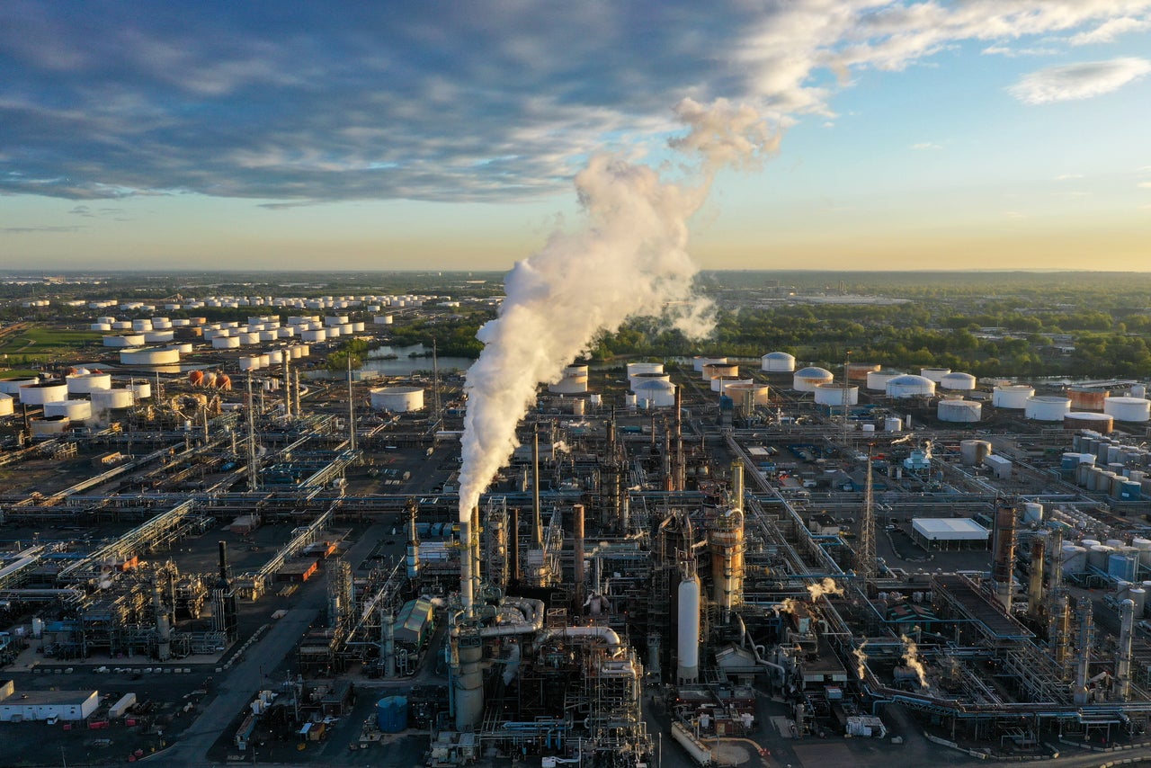 The Phillips 66 oil refinery in Linden, New Jersey, produces home heating oil for the region.