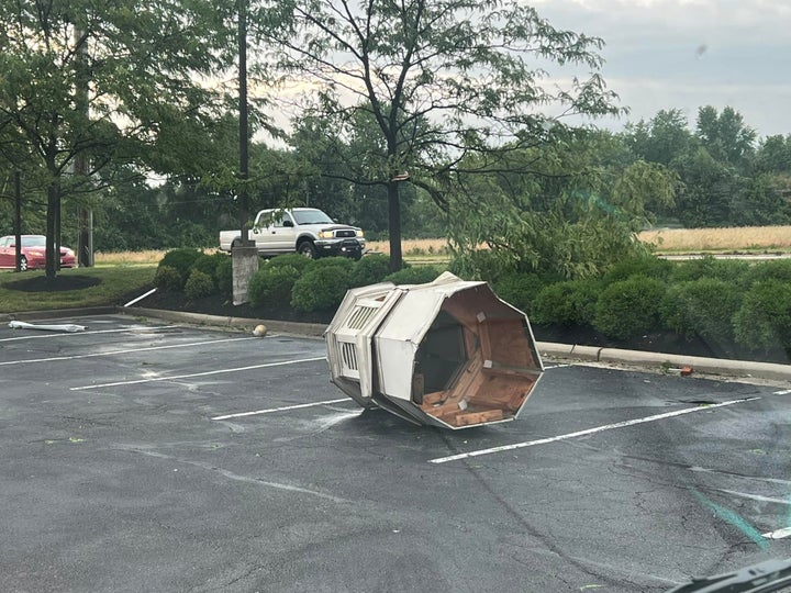 Hundreds of homes, police and fire departments, and a tornado shelter were damaged.